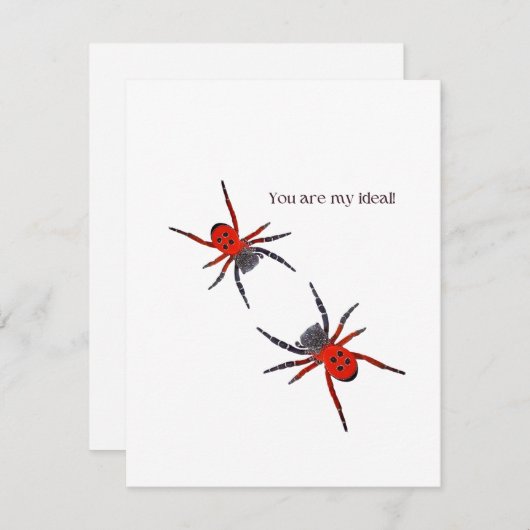 Rode spinnen feestdagenkaart (Voorkant / Achterkant)