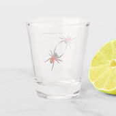 Rode spinnen shot glas (Achterkant)