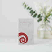 Rode spiraal distressed handgemaakte visitekaartje (Staand voorkant)