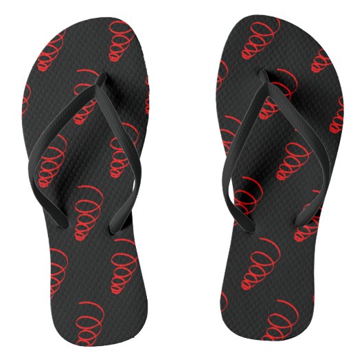 Rode Spiraal Wereld Vormen Patroon Flip Flops (Voetbed)