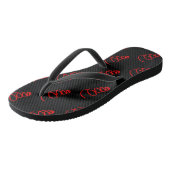 Rode Spiraal Wereld Vormen Patroon Flip Flops (Schuin)