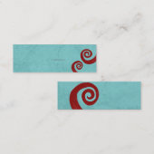 Rode spiraalvormig handgemaakt visitekaartje (Voorkant / Achterkant)