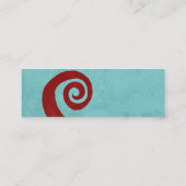 Rode spiraalvormig handgemaakt visitekaartje (Achterkant)