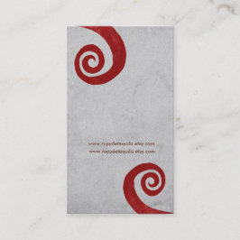 Rode spiraalvormig handgemaakt visitekaartje