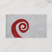 Rode spiraalvormig handgemaakt visitekaartje (Achterkant)