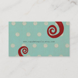 Rode spiraalvormig handgemaakt visitekaartje