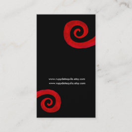 Rode spiraalvormige handgemaakte visitekaartje