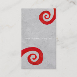 Rode spiraalvormige handgemaakte visitekaartje