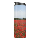 Rode splash in de klaproos veld tumbler thermosbeker (Geroteerd rechts)