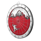 Rode splash-sneeuwplank dartbord (Voorkant Rechts)