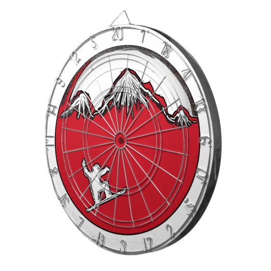 Rode splash-sneeuwplank dartbord (Voorkant Rechts)