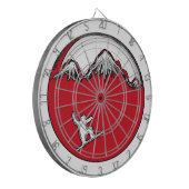 Rode splash-sneeuwplank dartbord (Voorkant Links)