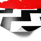 Rode spoelen op zwarte en witte zigzag foto afdruk (Hoek)