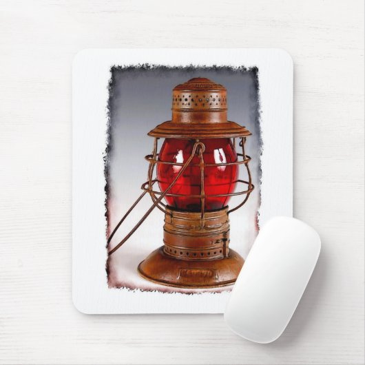  rode spoorstaaflantaarn muismat (Met muis)