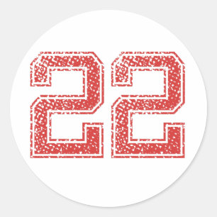 Rode Sport Jerzee Nummer 22 Ronde Sticker