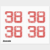 Rode Sport Jerzee Nummer 38 Rechthoekige Sticker (Vel)
