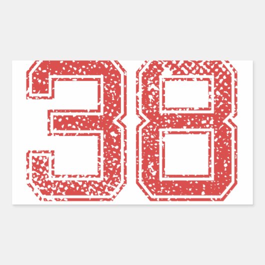 Rode Sport Jerzee Nummer 38 Rechthoekige Sticker (Voorkant)