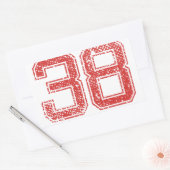 Rode Sport Jerzee Nummer 38 Rechthoekige Sticker (Envelop)