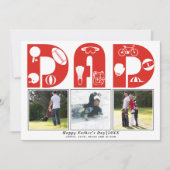 Rode sport Papa-fotokaart (Voorkant)