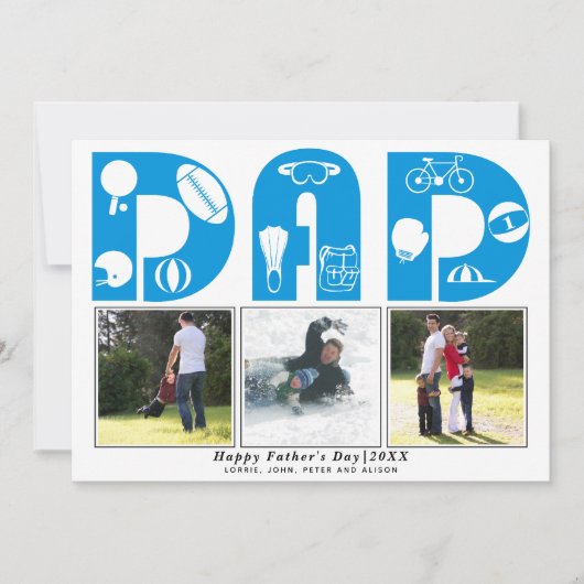 Rode sport Papa Vaderdag blauwe kaart (Voorkant)