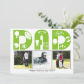 Rode sport Papa Vaderdag groene foto (Staand voorkant)