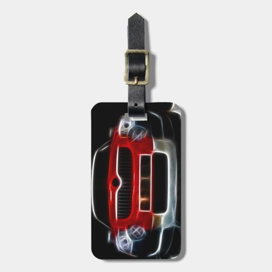 Rode sportauto bagagelabel (Voorkant verticaal)