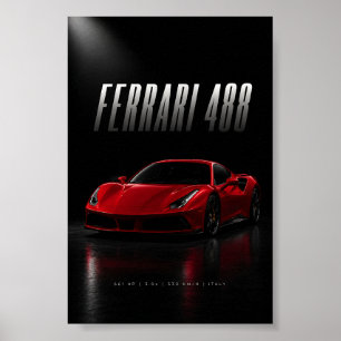 Rode sportauto – Luxe supercar auto poster