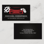 Rode sportauto | Mechanische diensten Visitekaartje (Voorkant / Achterkant)