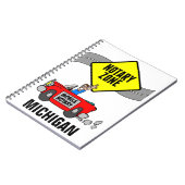 Rode sportauto Michigan met mobiele zone Notitieboek (Linkerzijde)