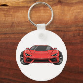 Rode sportauto sleutelhanger (Voorkant)