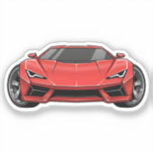 Rode sportauto sticker (Voorkant)