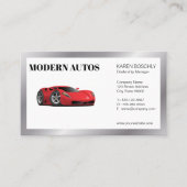 Rode sportauto visitekaartje (Voorkant)