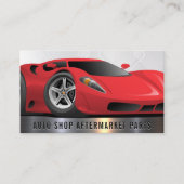 Rode sportwagen Auto | Metallic Trim Visitekaartje (Voorkant)