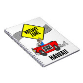 Rode sportwagen in de mobiele zone Hawaii Notitieboek (Rechterzijde)