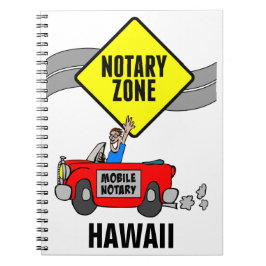 Rode sportwagen in de mobiele zone Hawaii Notitieboek