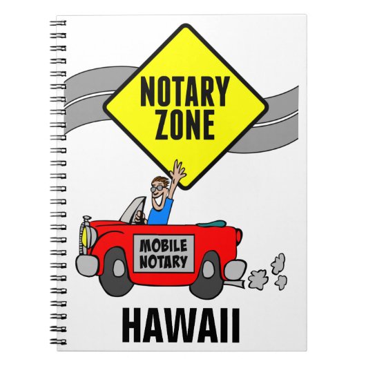 Rode sportwagen in de mobiele zone Hawaii Notitieboek (Voorkant)