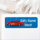 Rode Sportwagen Kinder Jongens School Klaslokaal S Etiket (Insitu)