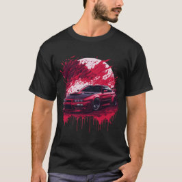 Rode sportwagen op Bloody Moon Skyline Supra Evo T-shirt