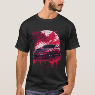 Rode sportwagen op Bloody Moon Skyline Supra Evo T-shirt