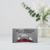 Rode sportwagen | Pistons Gears Visitekaartje (Staand voorkant)