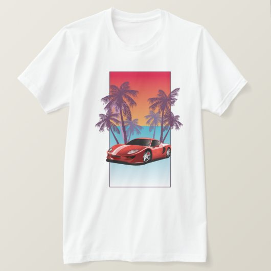 rode sportwagen t-shirt (Design voorkant)