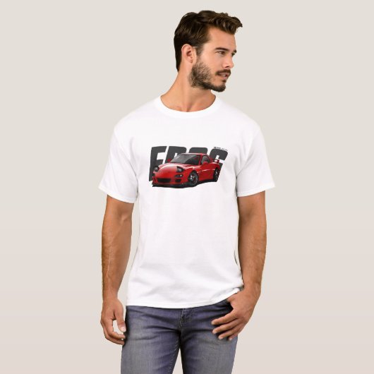 Rode sportwagen Tuner Japans JDM RX-7 FD T-shirt (Voorkant volledig)