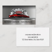 Rode sportwagen | zuigertuig | monteur visitekaartje (Voorkant / Achterkant)