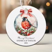 Rode Spotvogel Winterlandschap Bedankjes Labels