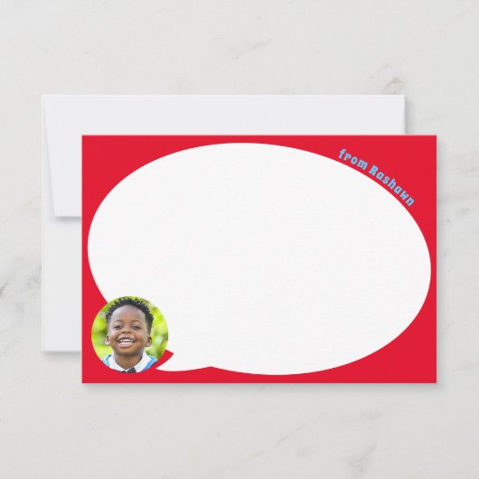 Rode Spraakbel en Foto Dank u Kaart (Voorkant)