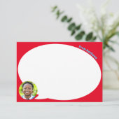 Rode Spraakbel en Foto Dank u Kaart (Staand voorkant)