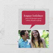 Rode spraakwolk en strepen vakantiekaarten feestdagenkaart (Voorkant / Achterkant)