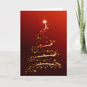 RODE SPRANKELENDE KERSTBOOM FEESTDAGEN KAART