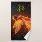 Rode sprankelende vurige fee meisje fantasie glitt badhanddoek (Badhanddoek)