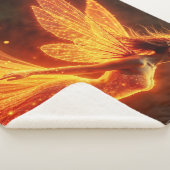 Rode sprankelende vurige fee meisje fantasie glitt sherpa deken (3/4)